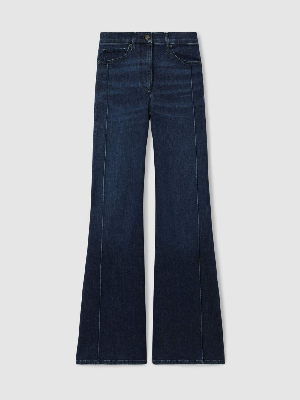 Petite Stretch-Cotton Wide-Leg Jeans Dark Blue | Women