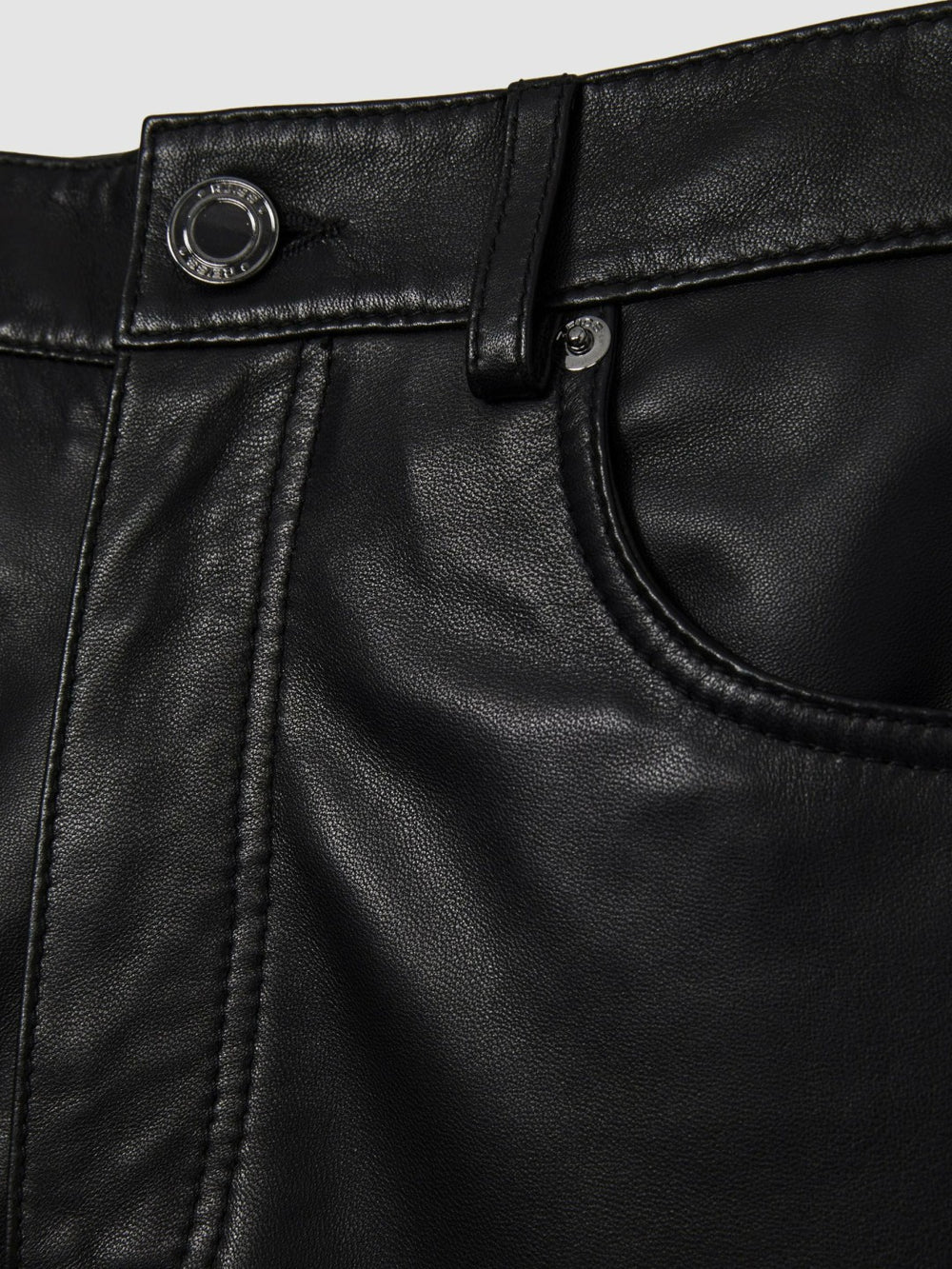 Leather Slim-Leg Trousers Black | Women