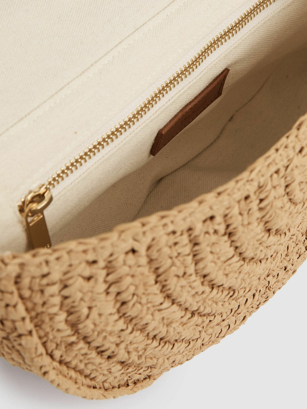 Raffia Half-Moon Clutch Bag Natural | Women