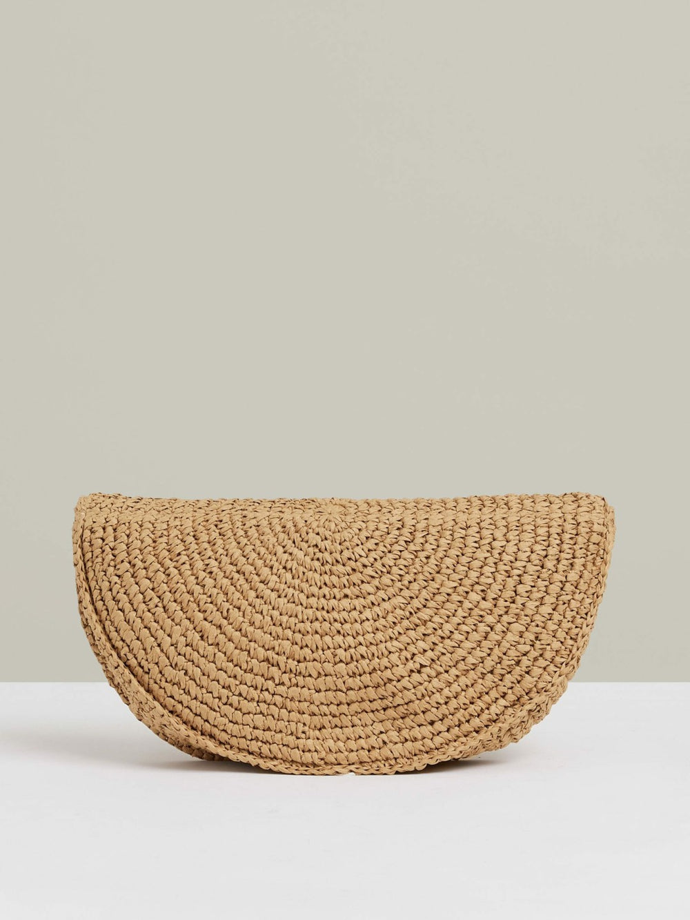 Raffia Half-Moon Clutch Bag Natural | Women