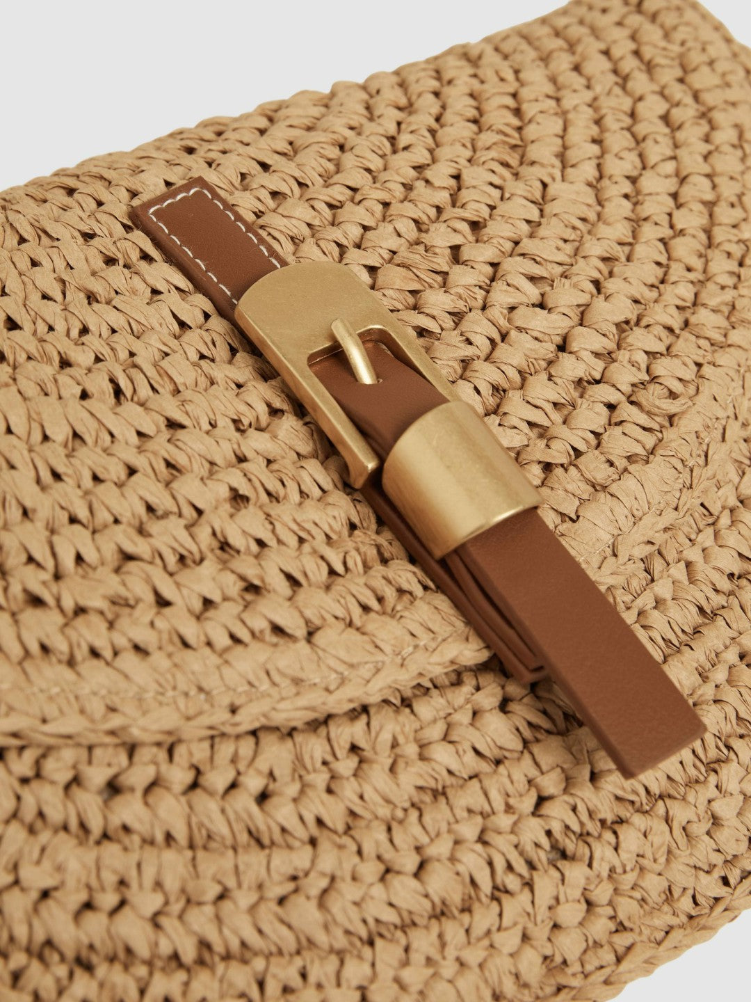 Raffia Half-Moon Clutch Bag Natural | Women