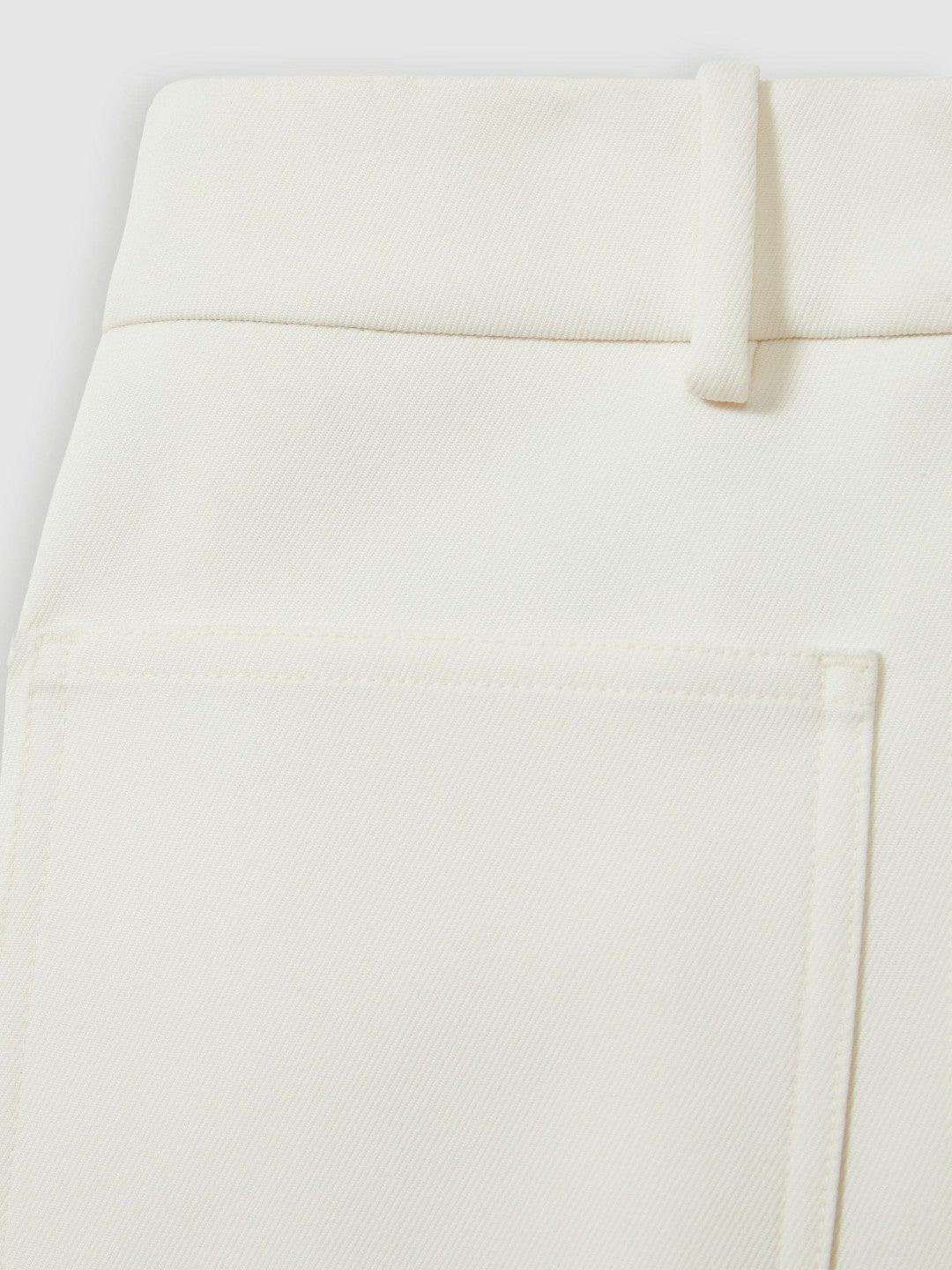 Twill Patch-Pocket Flared Trousers Cream | Women