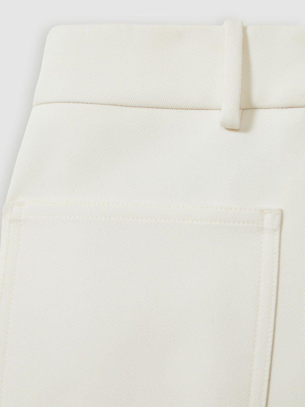 Twill Patch-Pocket Flared Trousers Cream | Women