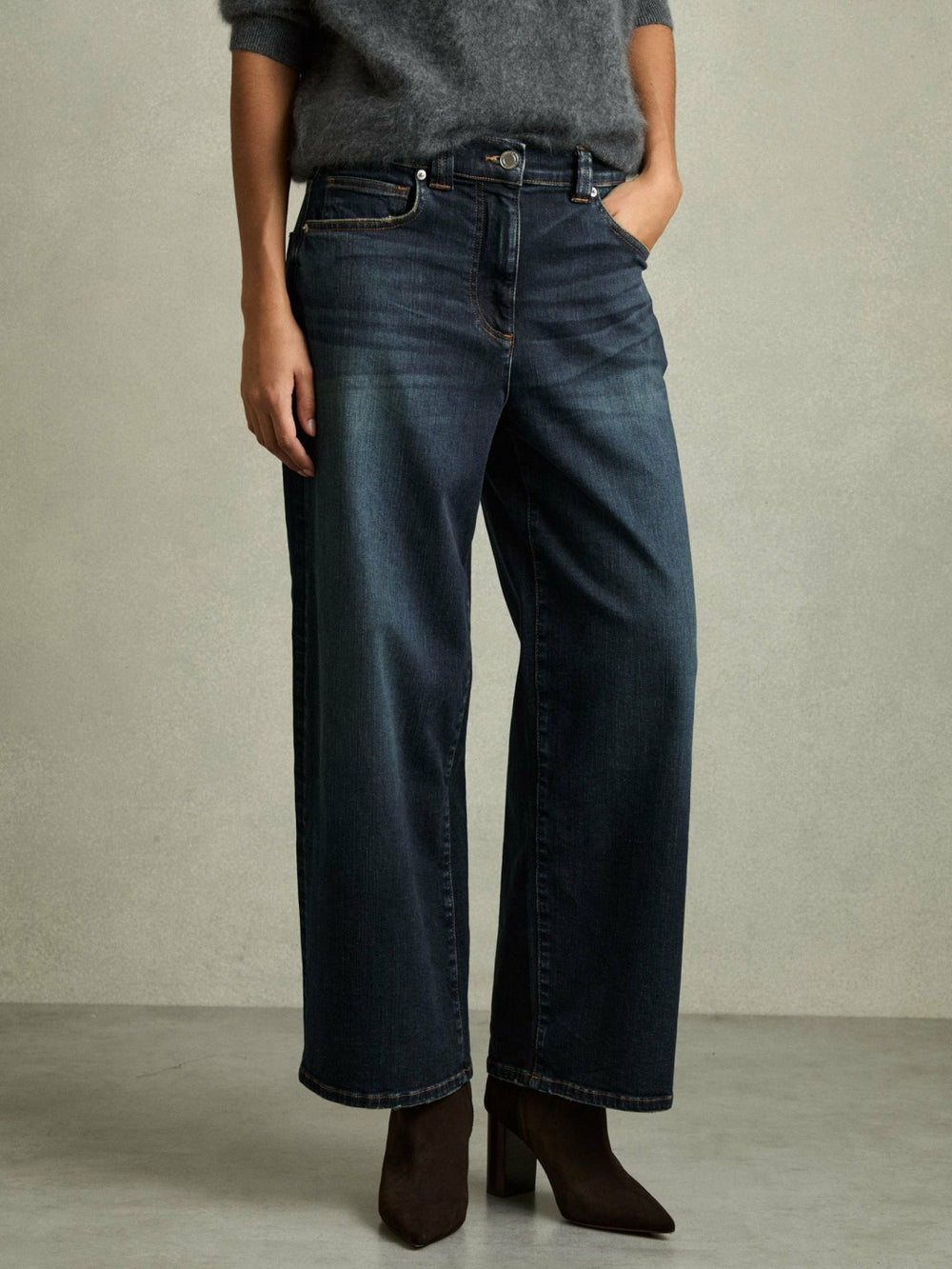 Petite Denim Culotte Jeans Dark Blue | Women