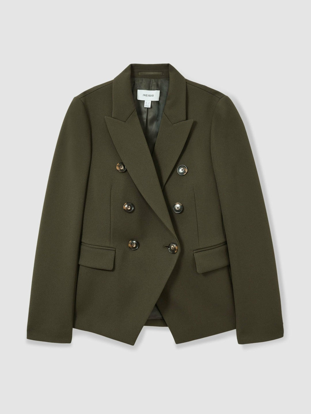 Twill Double-Breasted Blazer Green | Women