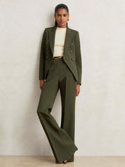 Twill Double-Breasted Blazer Green | Women