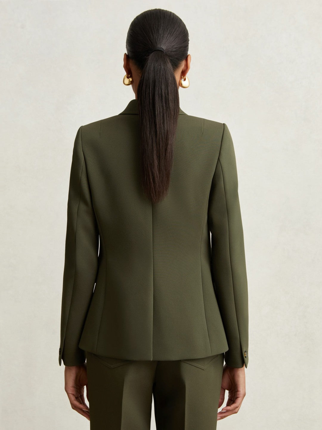 Twill Double-Breasted Blazer Green | Women
