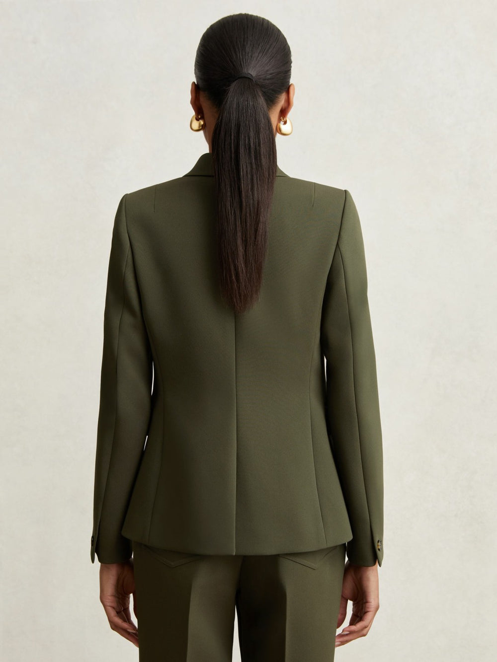 Twill Double-Breasted Blazer Green | Women