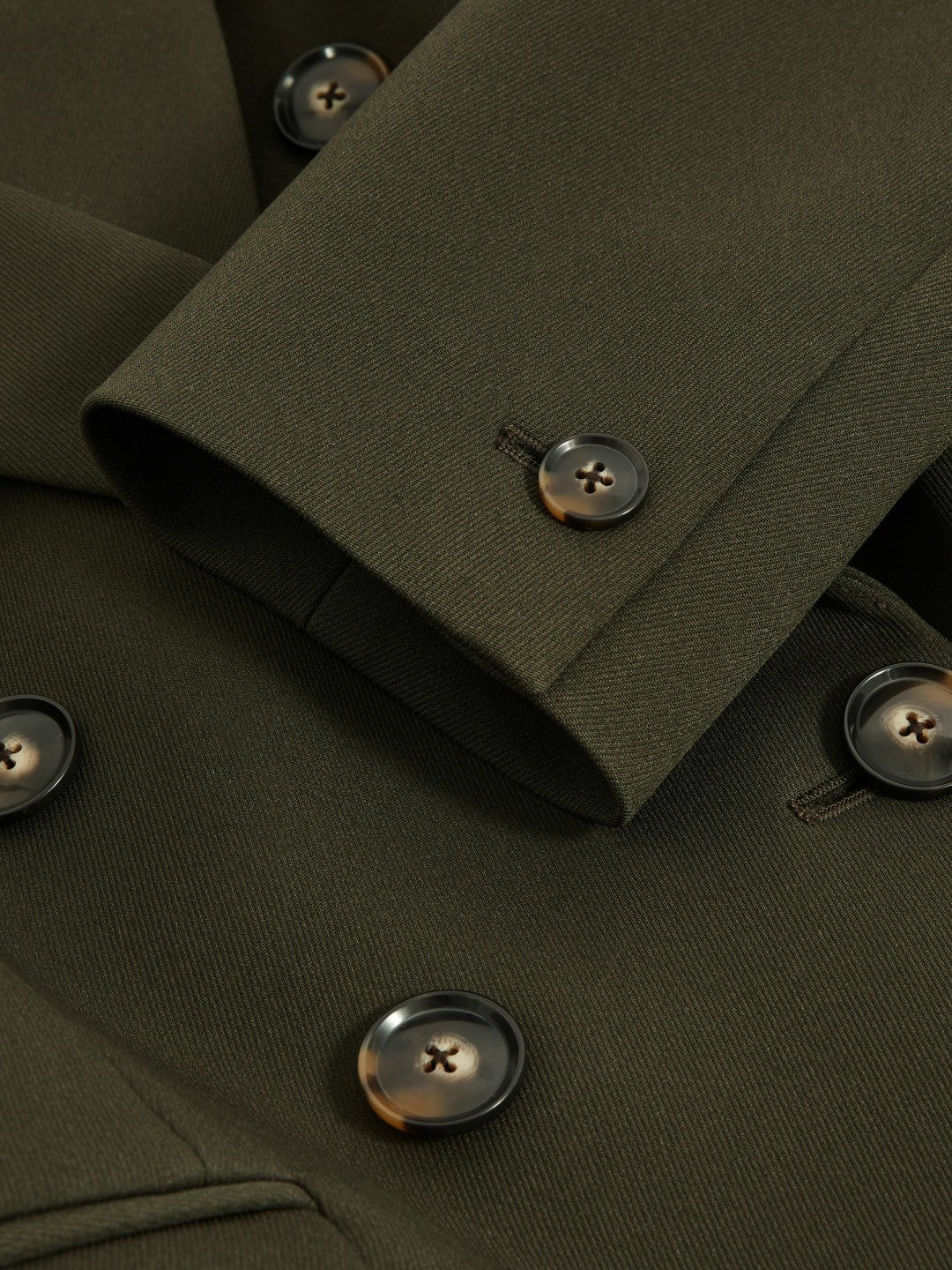 Twill Double-Breasted Blazer Green | Women