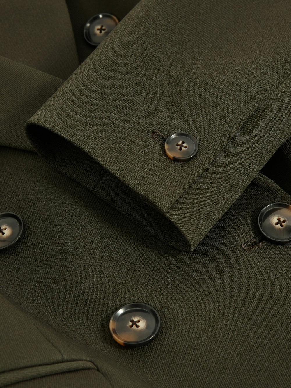 Twill Double-Breasted Blazer Green | Women