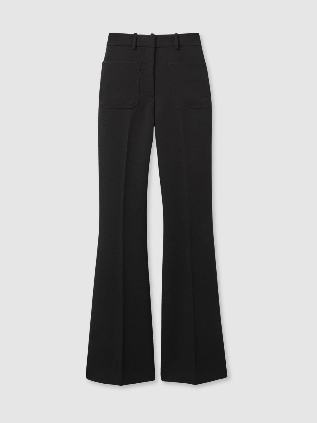 Twill Patch-Pocket Flared Trousers Black | Women