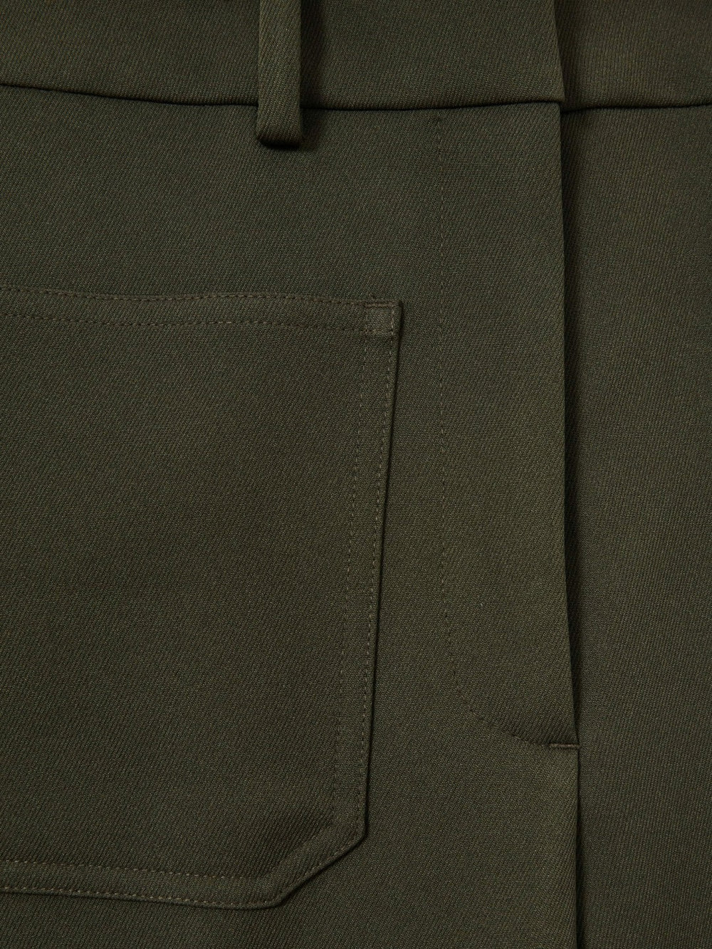 Petite Twill Patch-Pocket Flared Trousers Green | Women
