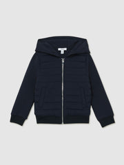 9-13 yrs Interlock Hybrid Hooded Puffer Jacket Navy | Children & Baby