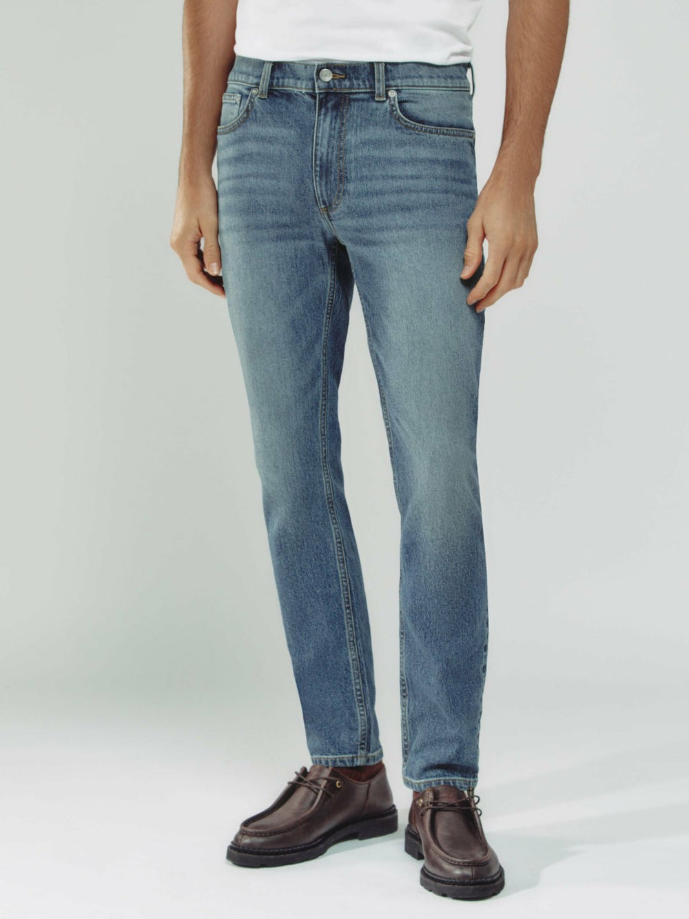 Cotton-Stretch Slim-Fit Jeans Washed Indigo Green Cast | Men