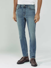 Cotton-Stretch Slim-Fit Jeans Washed Indigo Green Cast | Men