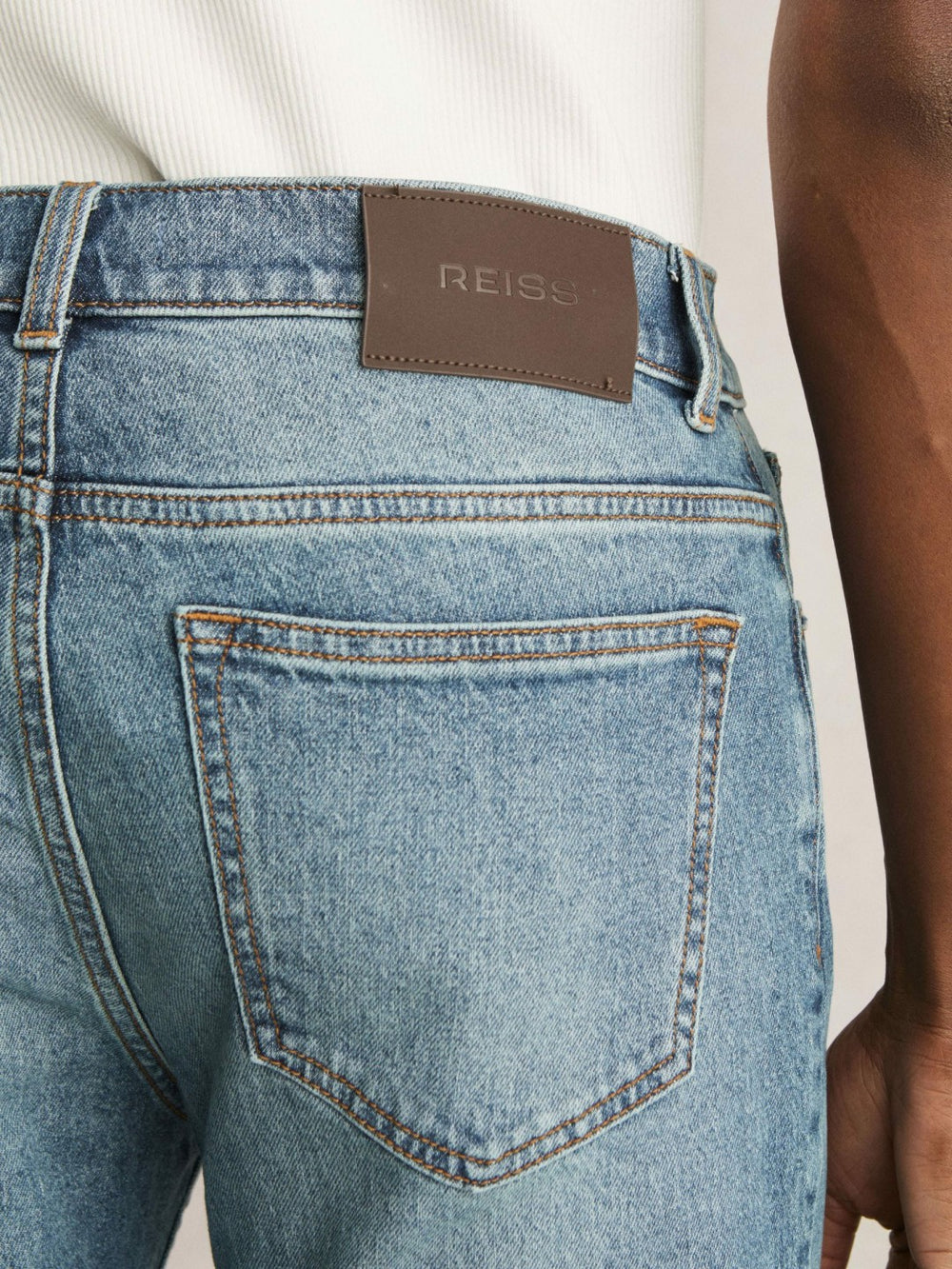 Cotton-Stretch Slim-Fit Jeans Washed Indigo Green Cast | Men