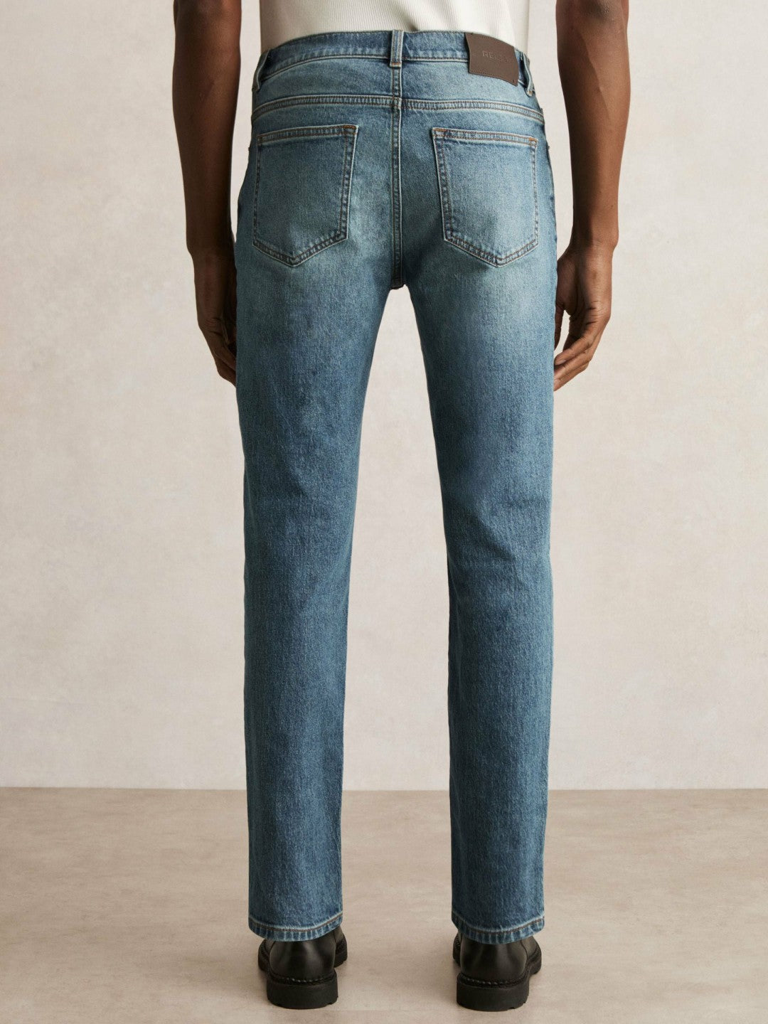 Cotton-Stretch Slim-Fit Jeans Washed Indigo Green Cast | Men