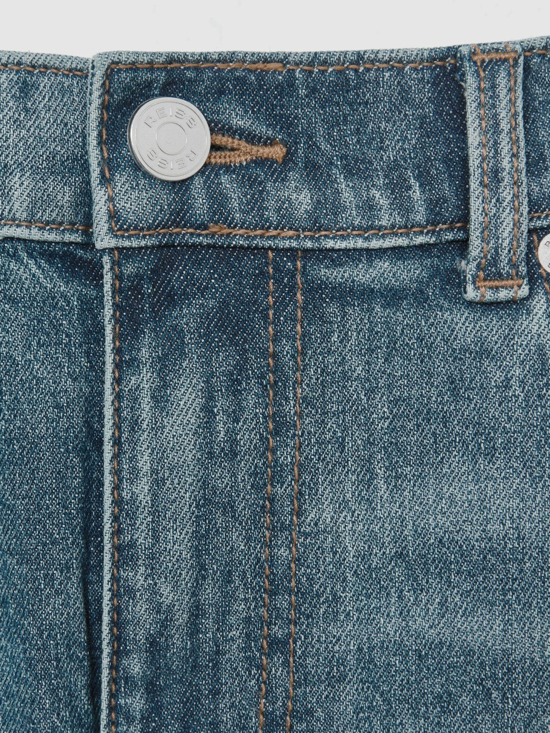 Cotton-Stretch Slim-Fit Jeans Washed Indigo Green Cast | Men