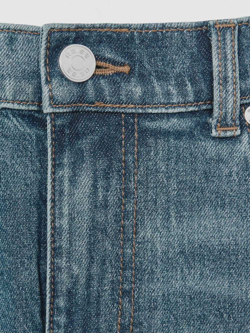 Cotton-Stretch Slim-Fit Jeans Washed Indigo Green Cast | Men