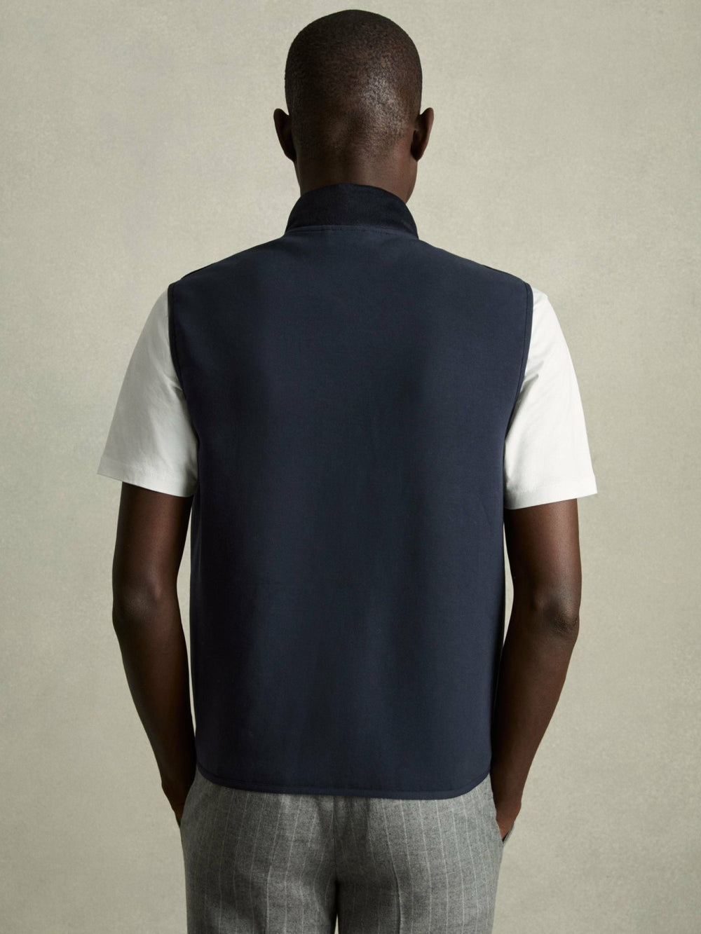Brushed Jersey Quilted Gilet Navy | Men