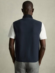 Brushed Jersey Quilted Gilet Navy | Men
