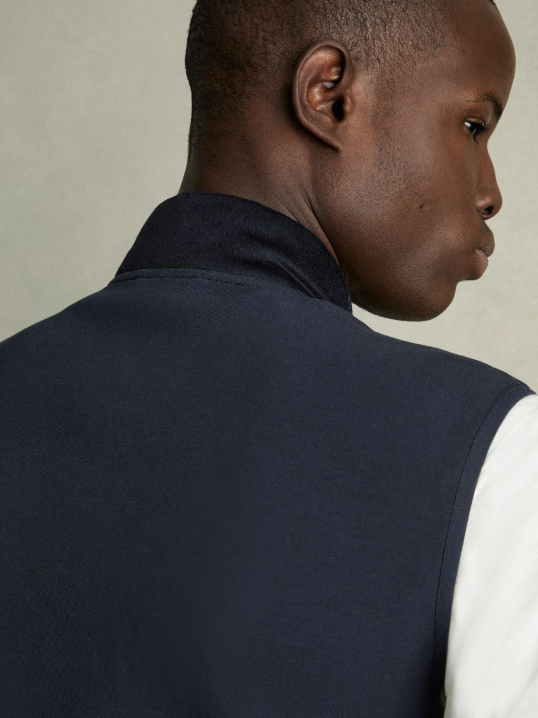Brushed Jersey Quilted Gilet Navy | Men