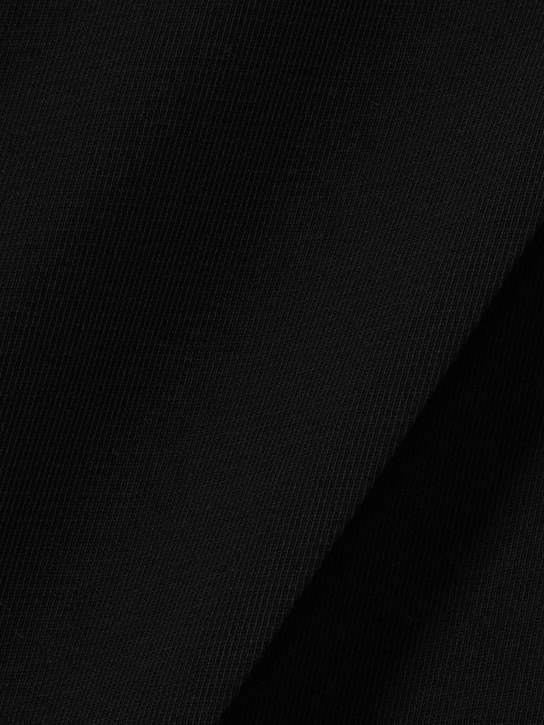Elasticated-Waist Wide-Leg Twill Trousers Black | Women