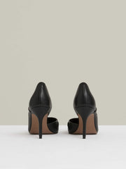Leather Twist Detail Court Shoes Black | Women