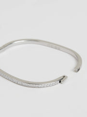 Hinged Crystal Cuff Silver | Women