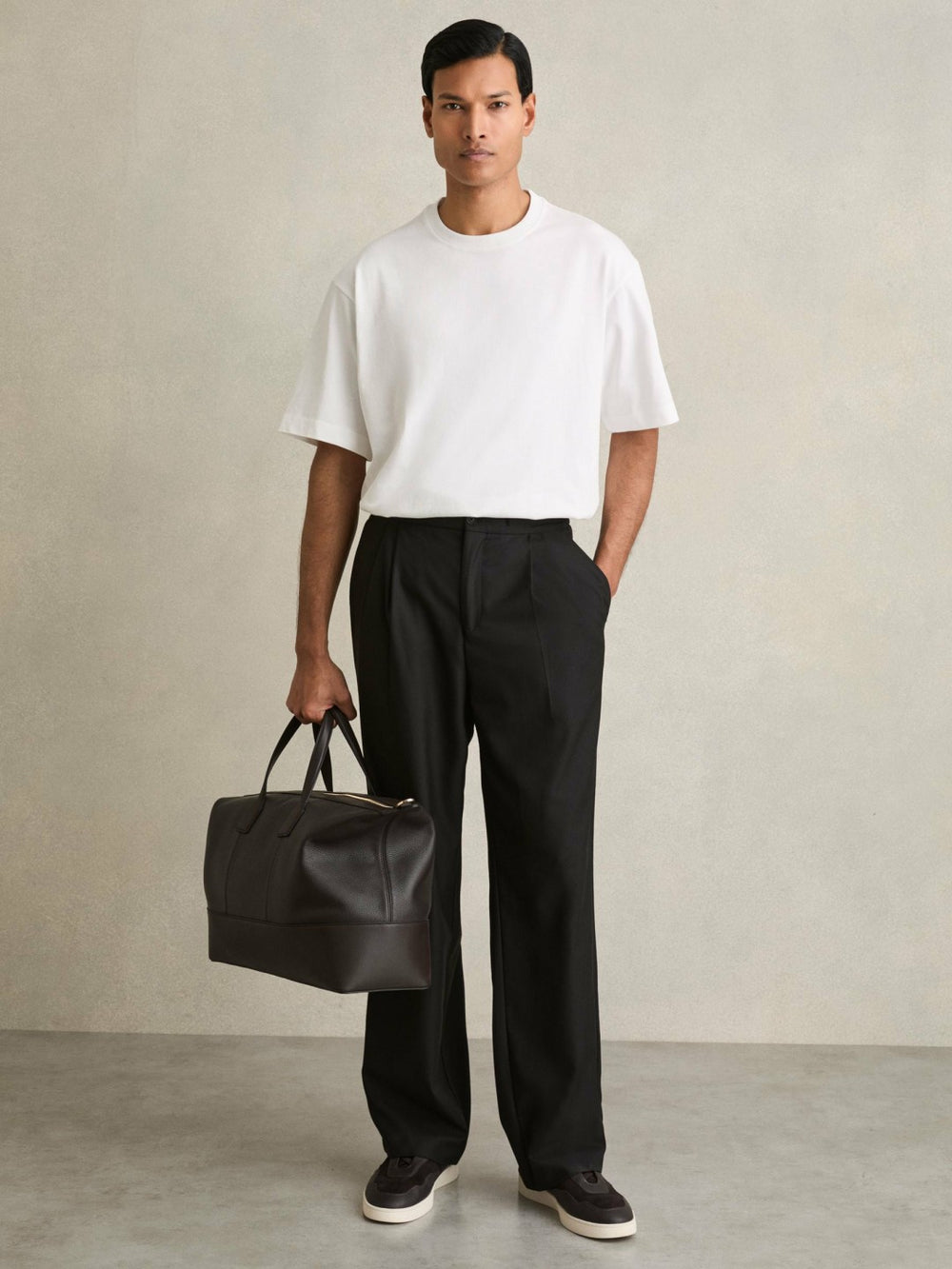 Cotton Garment-Dyed Oversized T-Shirt White | Men