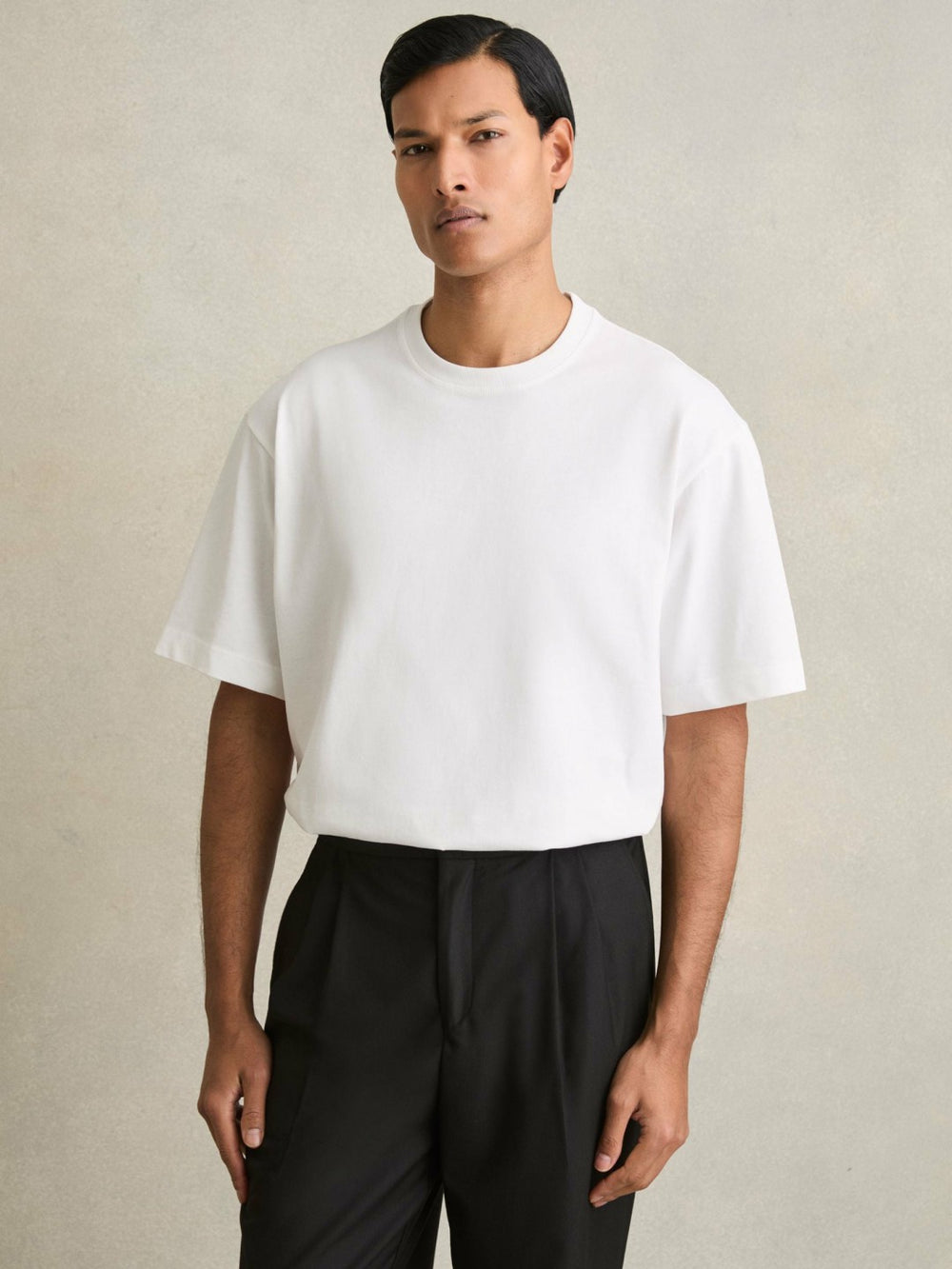 Cotton Garment-Dyed Oversized T-Shirt White | Men