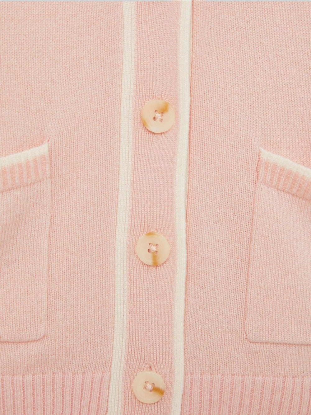 9-13 yrs Wool-Blend Tipped Cardigan Pink | Children & Baby