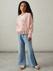 4-9 yrs Wool-Blend Stripe-Detail Cardigan With Cashmere Pink | Children & Baby