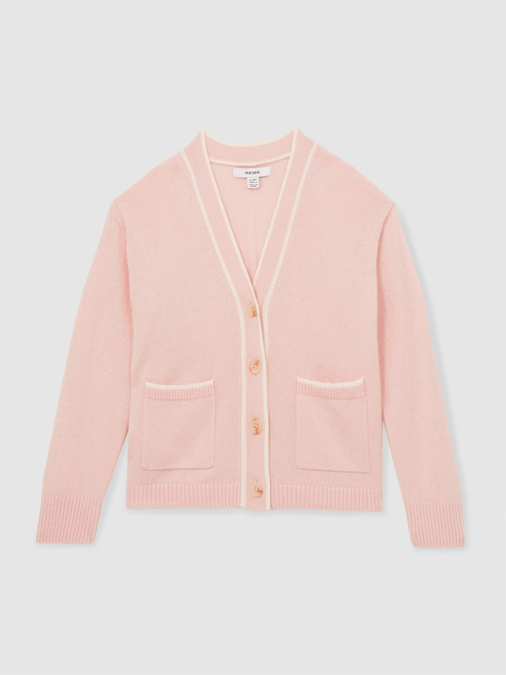 4-9 yrs Wool-Blend Stripe-Detail Cardigan With Cashmere Pink | Children & Baby