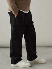 3-9 yrs 100% Cotton Straight Leg Cargo Trousers Black | Children & Baby