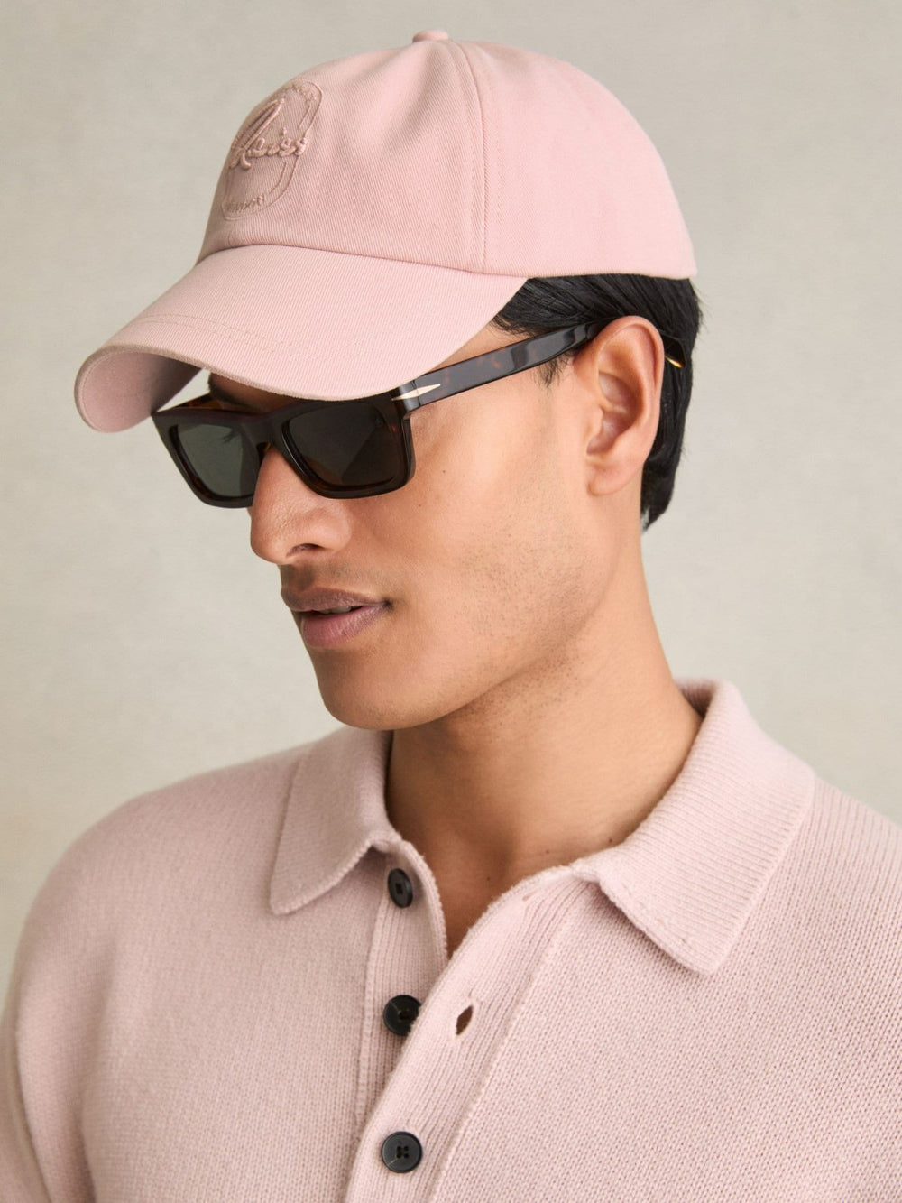 Cotton Logo-Embroidered Baseball Cap Washed Pink | Men
