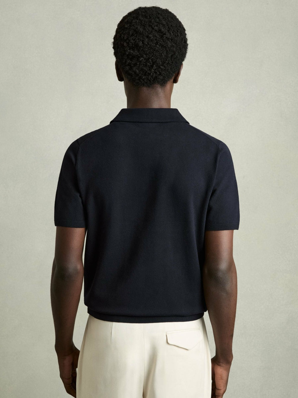 Contrast-Placket Polo Shirt With Cotton Navy | Men