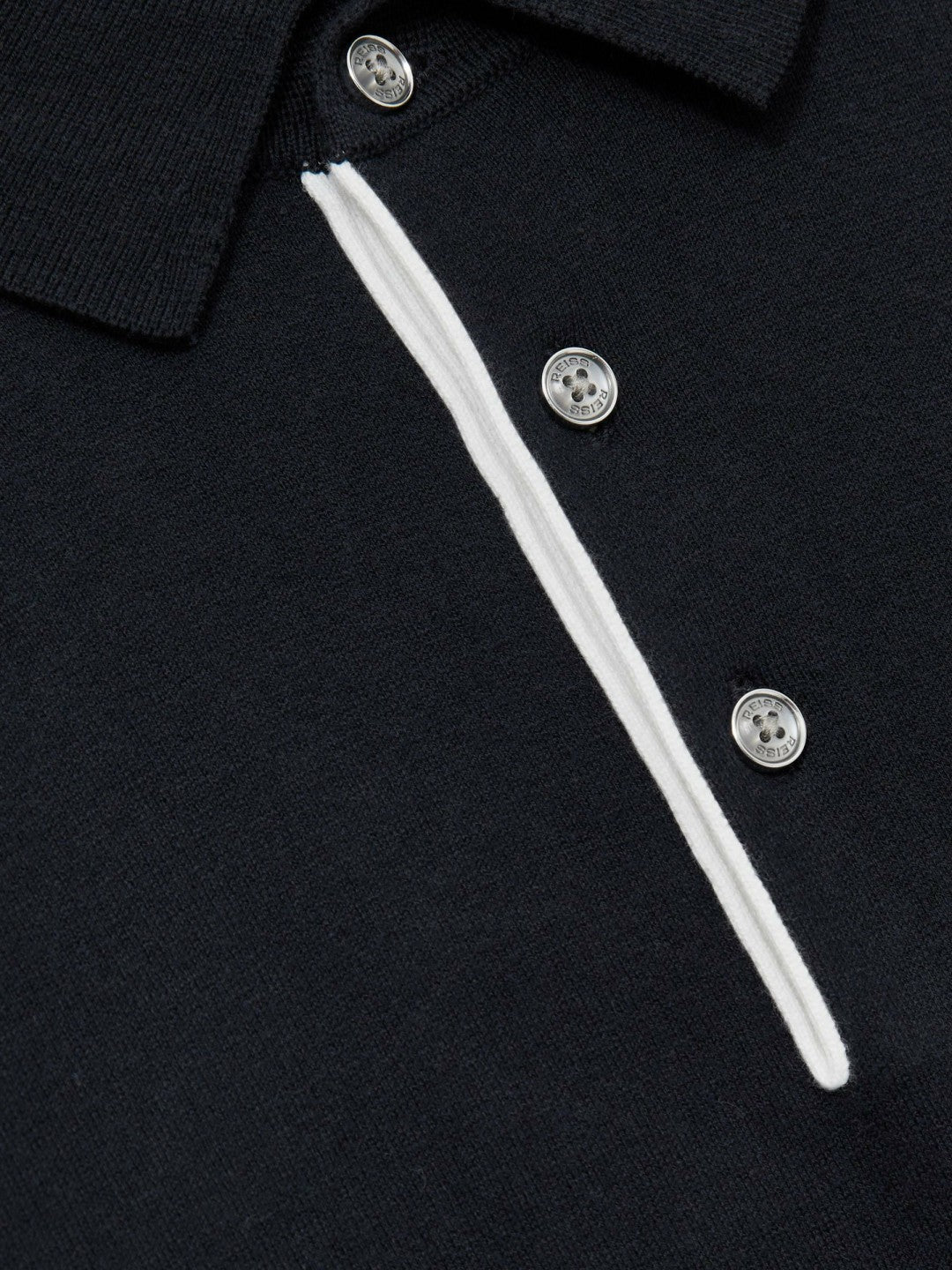 Contrast-Placket Polo Shirt With Cotton Navy | Men