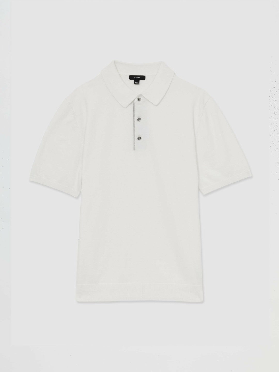 Contrast-Placket Polo Shirt With Cotton White | Men