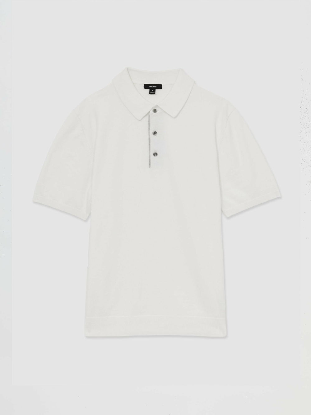 Contrast-Placket Polo Shirt With Cotton White | Men