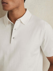 Contrast-Placket Polo Shirt With Cotton White | Men