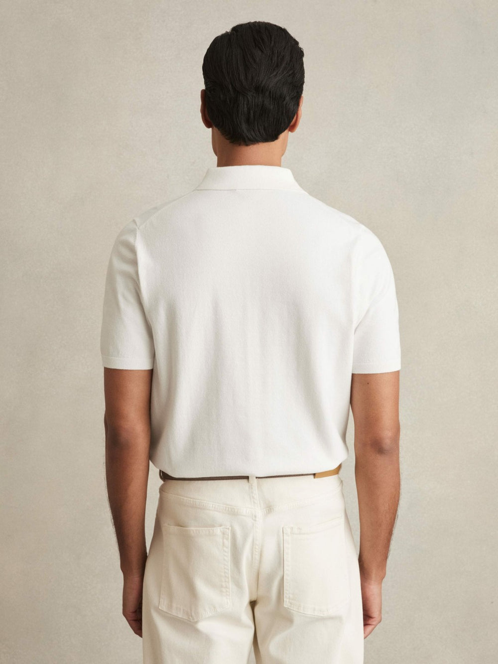 Contrast-Placket Polo Shirt With Cotton White | Men