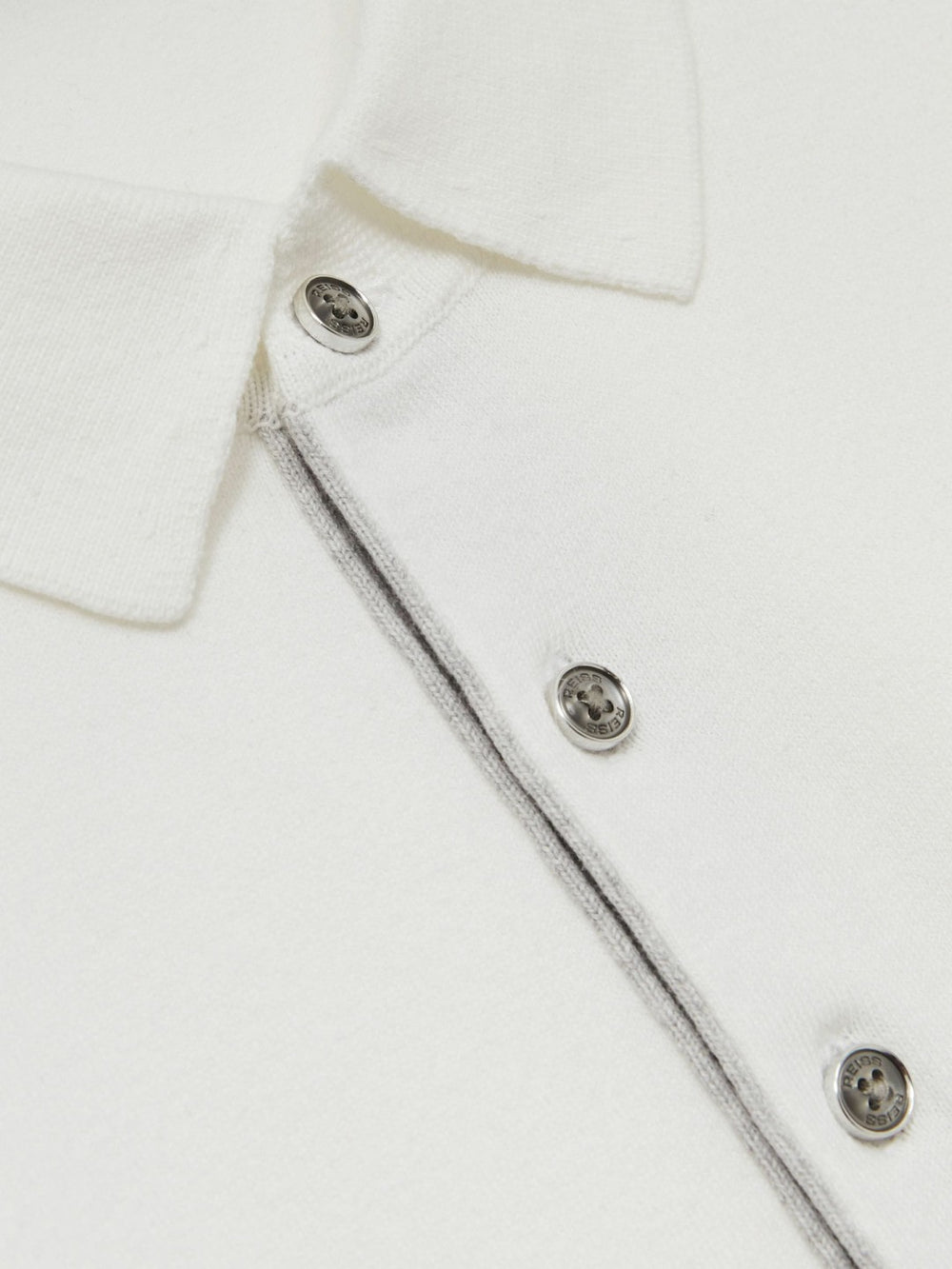 Contrast-Placket Polo Shirt With Cotton White | Men
