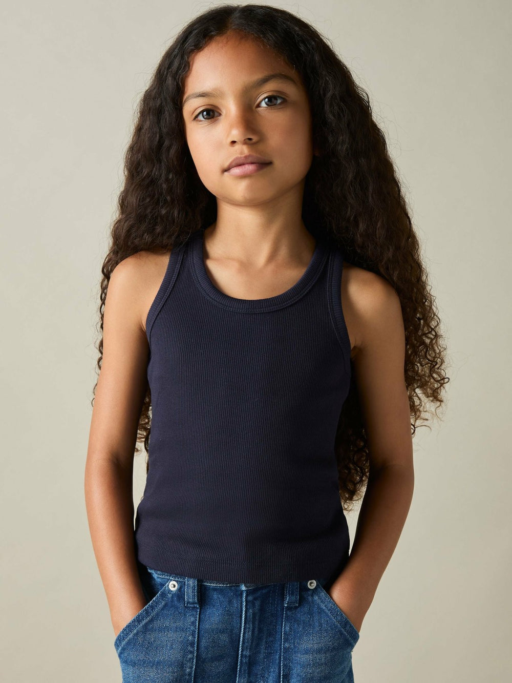 9-13 yrs Stretch-Cotton Ribbed Vest 3 Pack Multicolour | Children & Baby