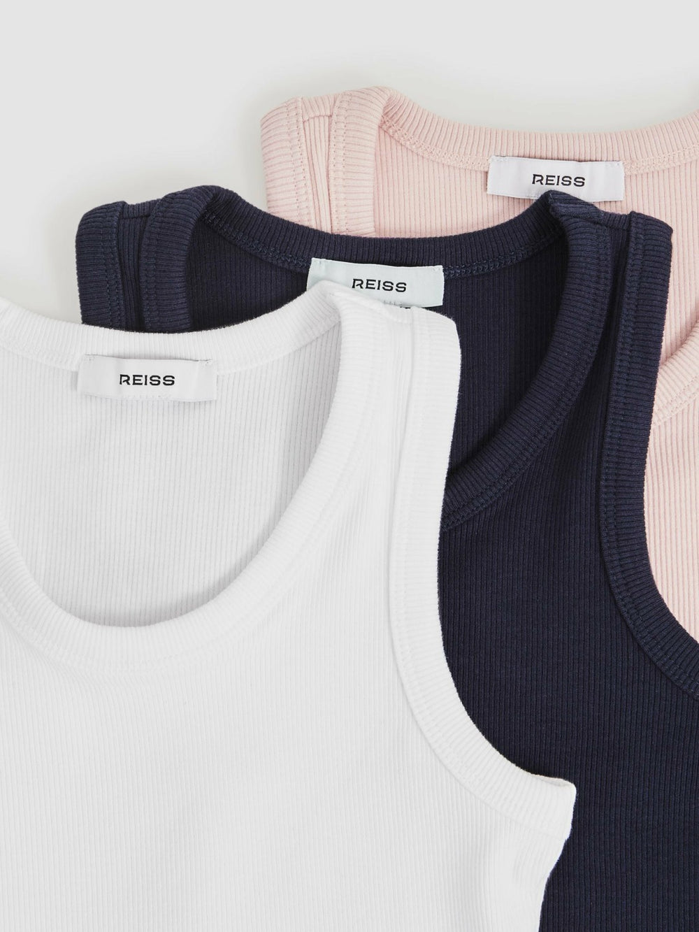 9-13 yrs Stretch-Cotton Ribbed Vest 3 Pack Multicolour | Children & Baby