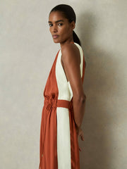 Colour-Block Rope-Cord Jumpsuit Orange | Women