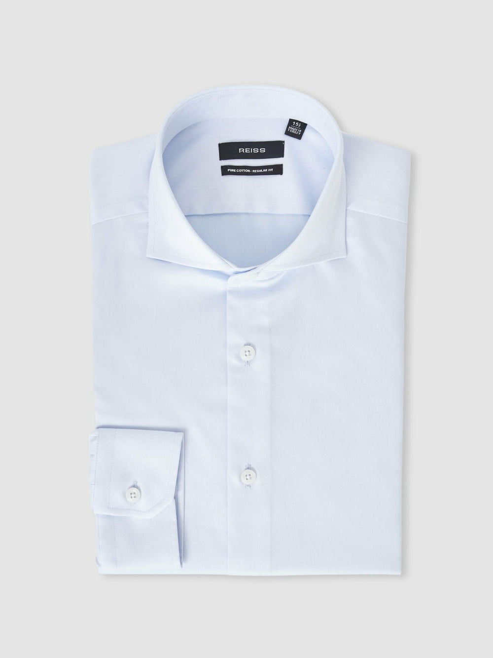 Regular Fit Cotton-Twill Two-Fold Shirt Slim-Fit Soft Blue | Men