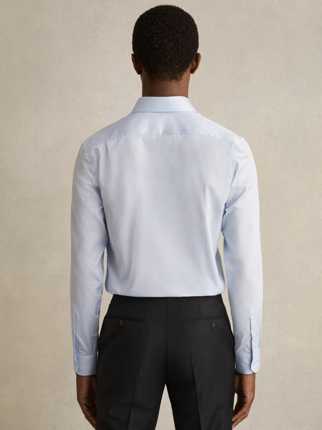 Regular Fit Cotton-Twill Two-Fold Shirt Slim-Fit Soft Blue | Men