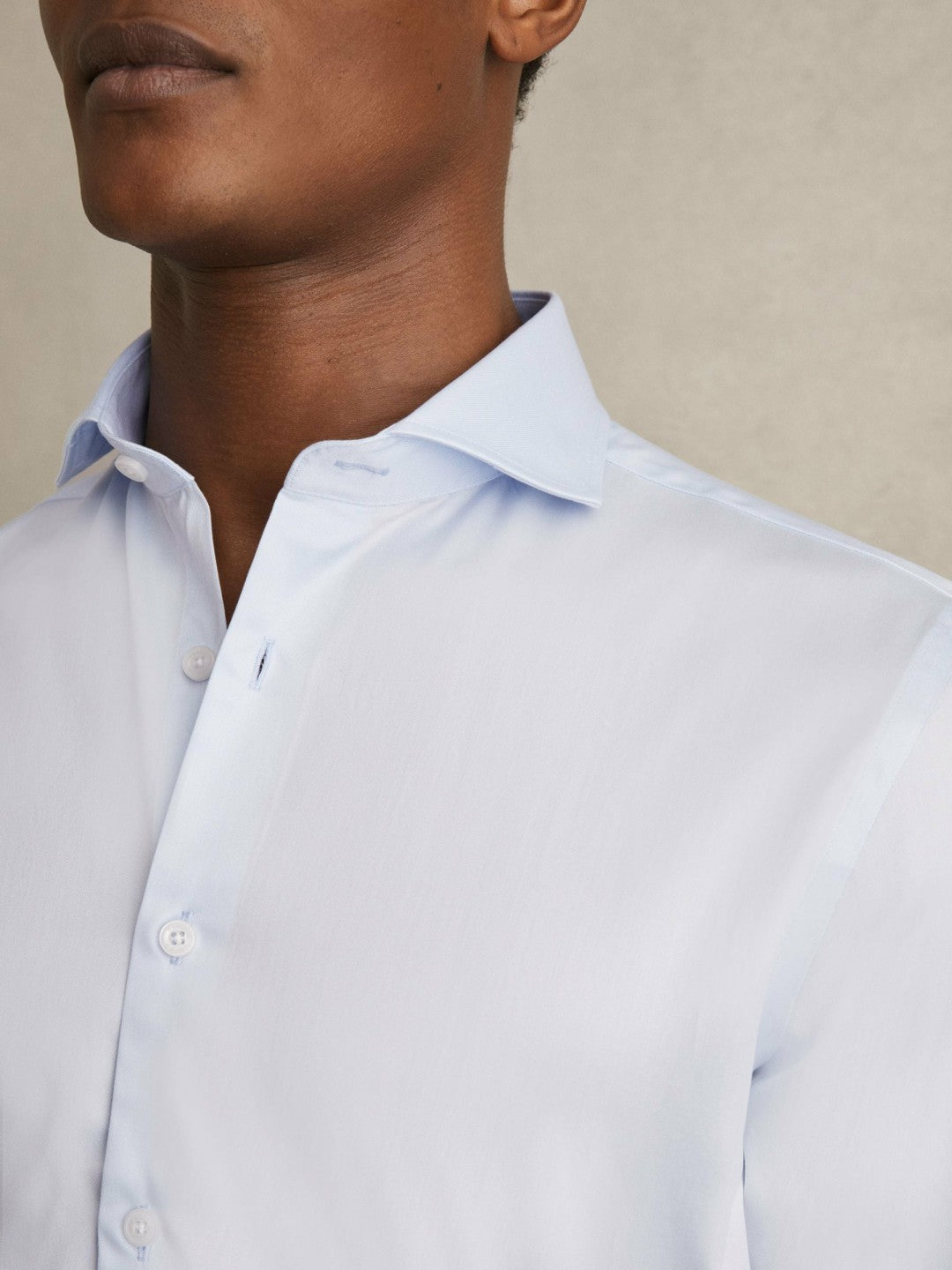 Regular Fit Cotton-Twill Two-Fold Shirt Slim-Fit Soft Blue | Men