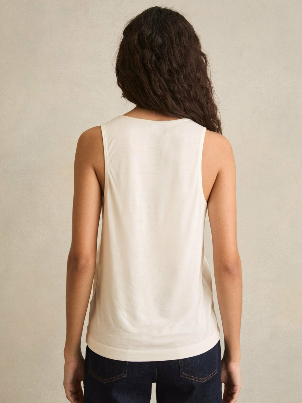 Silk-Front Cami Top White | Women